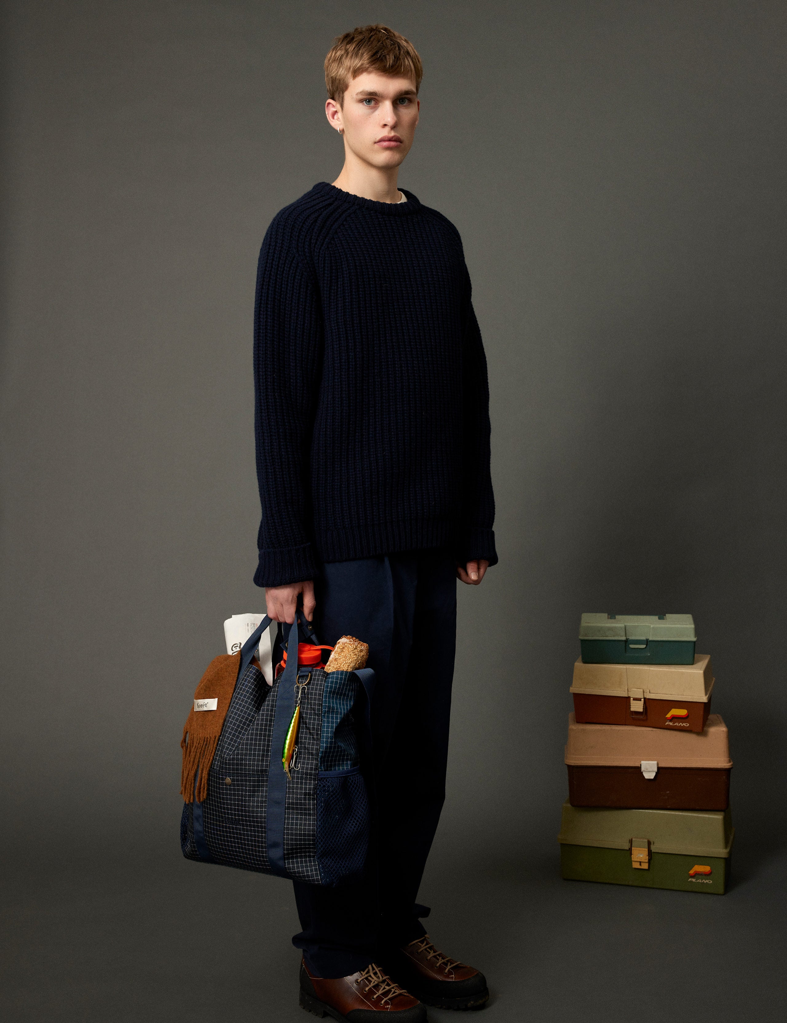 TRIP CHUNKY RIB KNIT - NAVY – foret