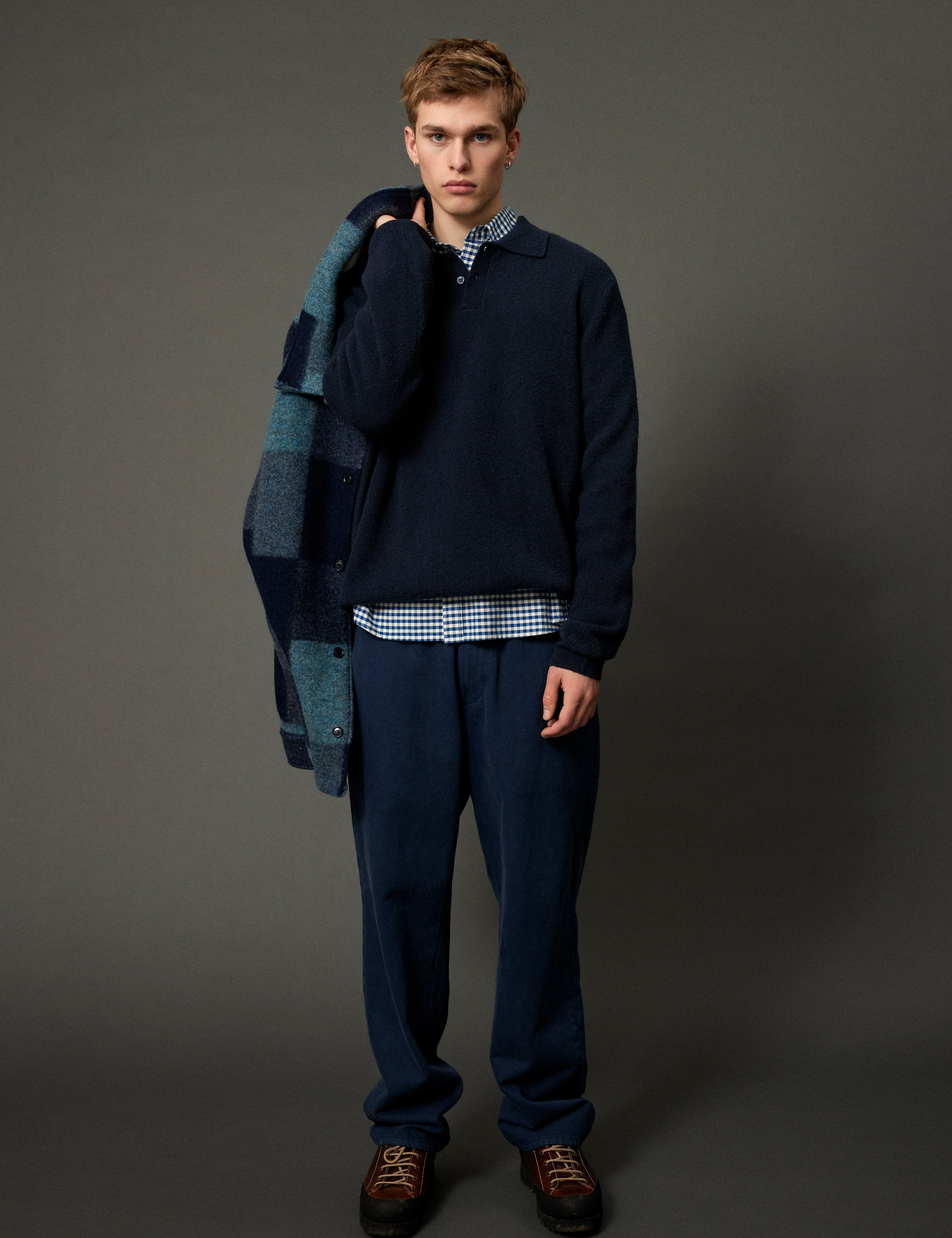 CAVE WOOL JACKET - BLUE MIX