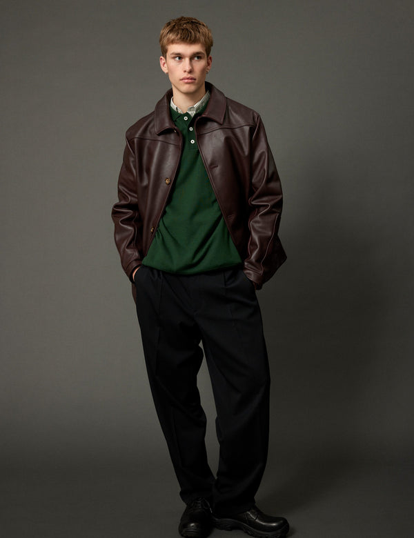 SUNRAY LEATHER JACKET - BROWN