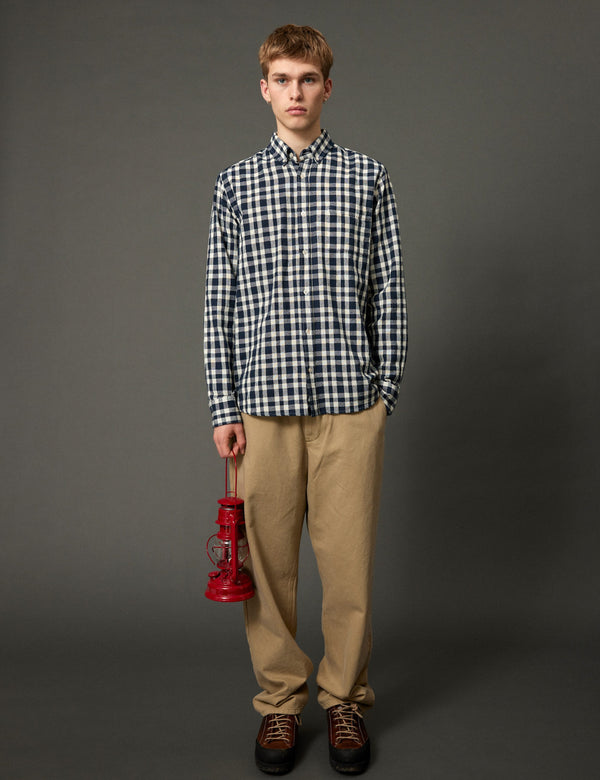 CREEK BOUCLÉ CHECK SHIRT - NAVY/CLOUD
