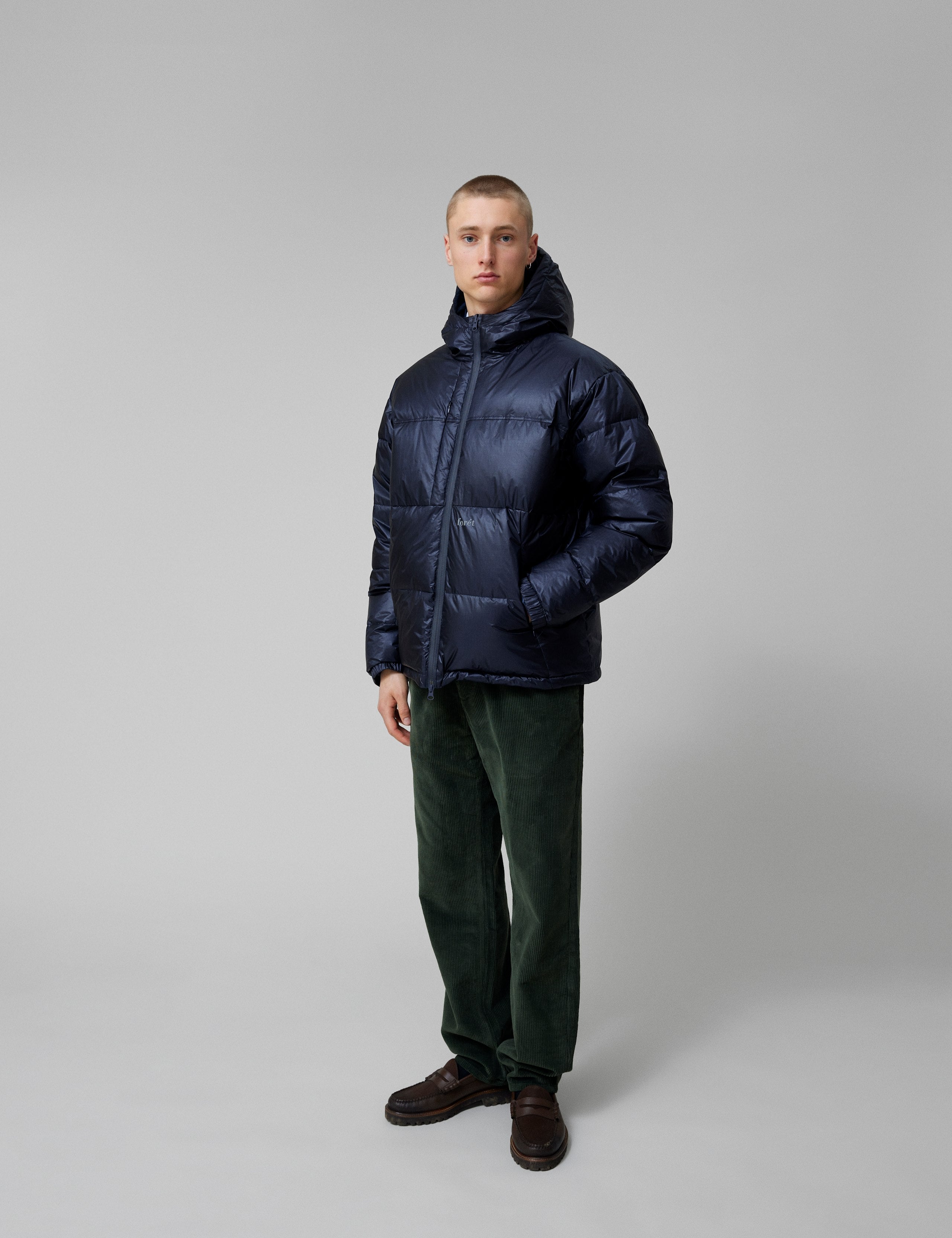 GRAIN REVERSIBLE PUFFER JACKET - NAVY – foret