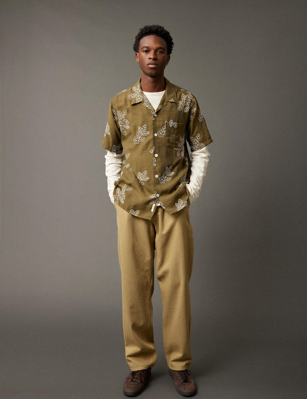 LEO EMBROIDERY SHIRT - ARMY