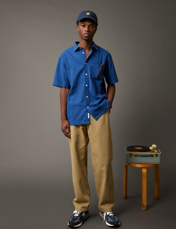 COSMOS LINEN SHIRT - BLUE