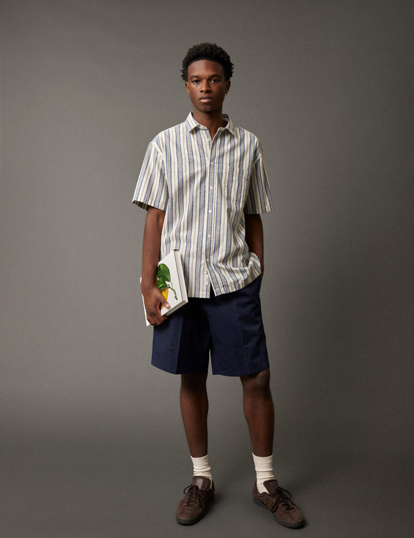 COSMOS LINEN SHIRT - BLUE STRIPE