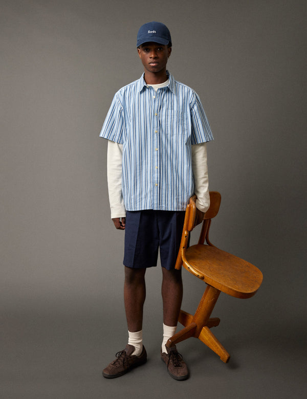 ATLAS POPLIN SHIRT - LIGHT BLUE STRIPE