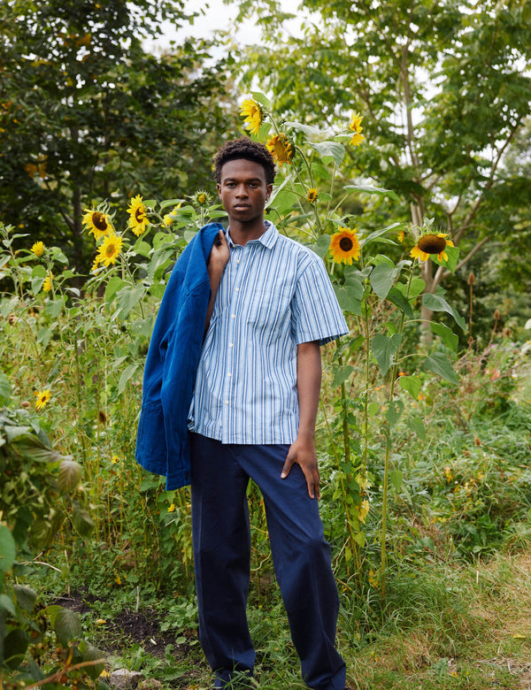 ATLAS POPLIN SHIRT - LIGHT BLUE STRIPE