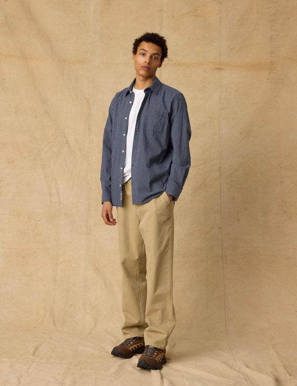 PLUTO CHECKED SHIRT - NAVY/CLOUD