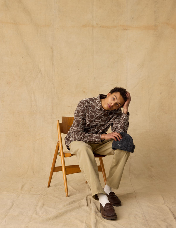 DAWN EMBROIDERED SHIRT - EARTH/CLOUD