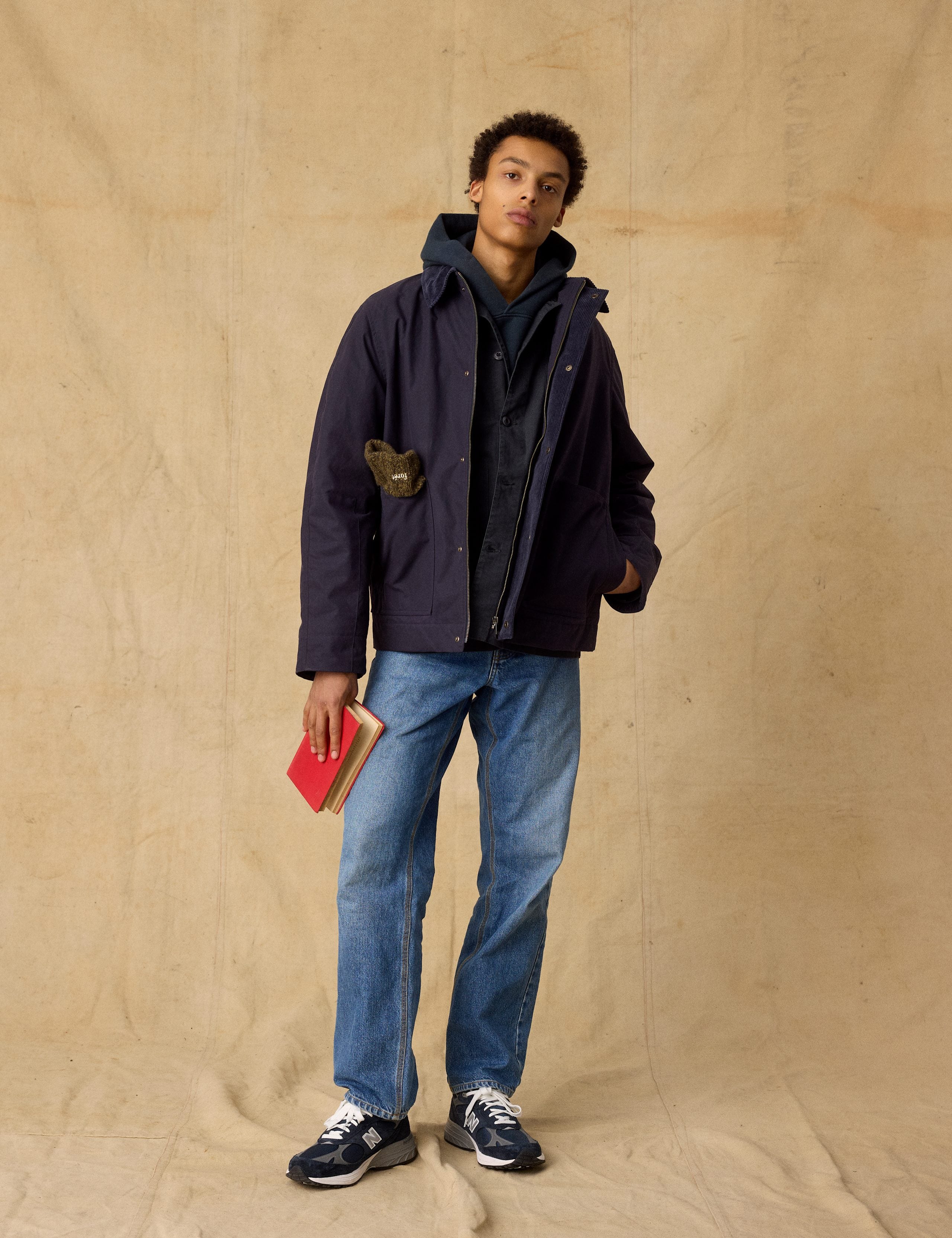 ASPEN PADDED OILSKIN JACKET - NAVY