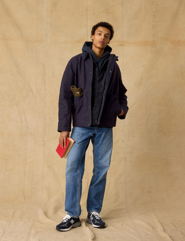 ASPEN PADDED OILSKIN JACKET - NAVY