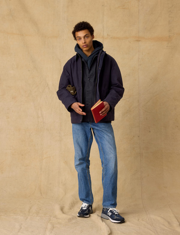 ASPEN PADDED OILSKIN JACKET - NAVY