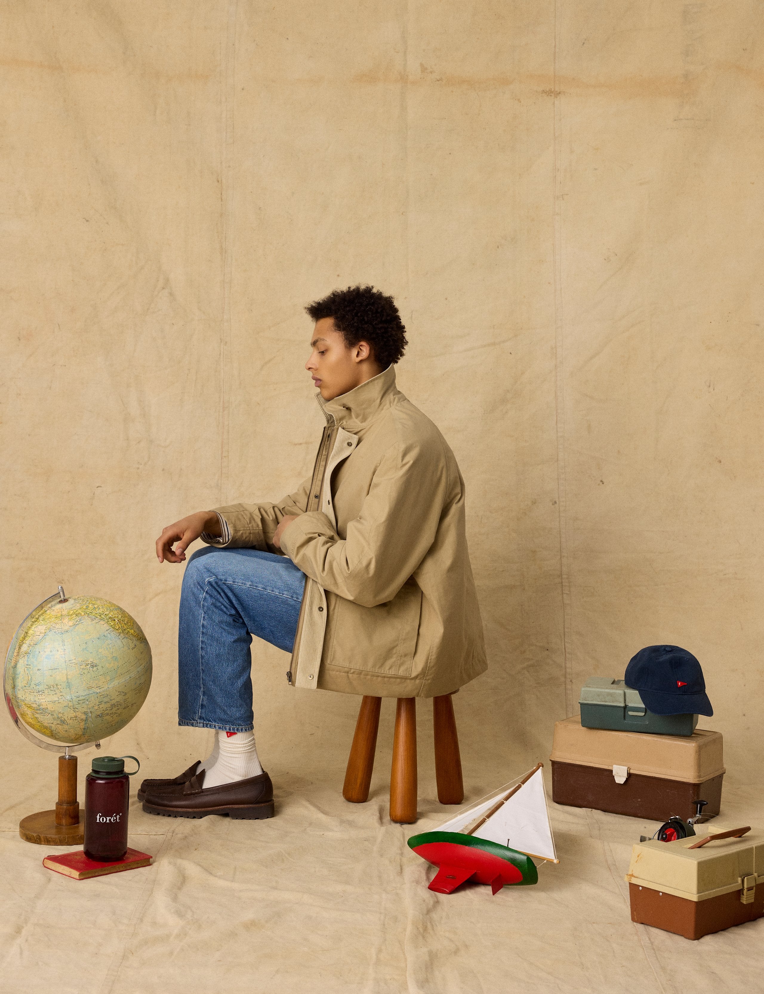 ASPEN PADDED OILSKIN JACKET - KHAKI