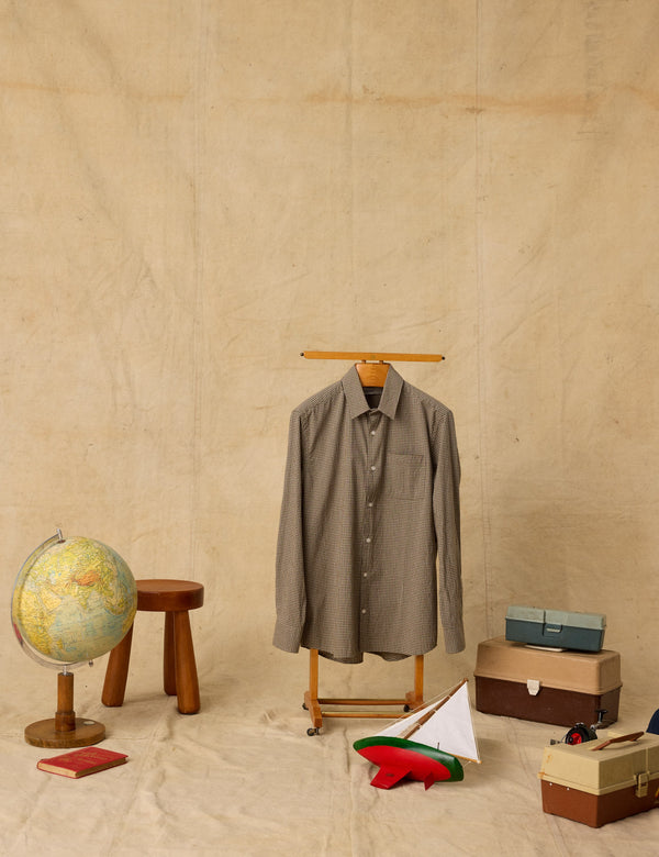 PLUTO CHECKED SHIRT - STONE/CLOUD