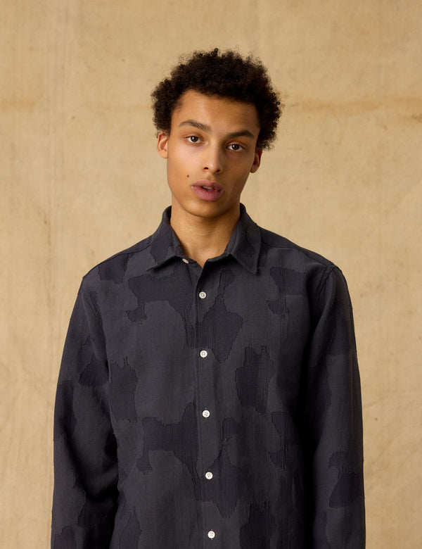 DAWN JACQUARD SHIRT - DARK GREY