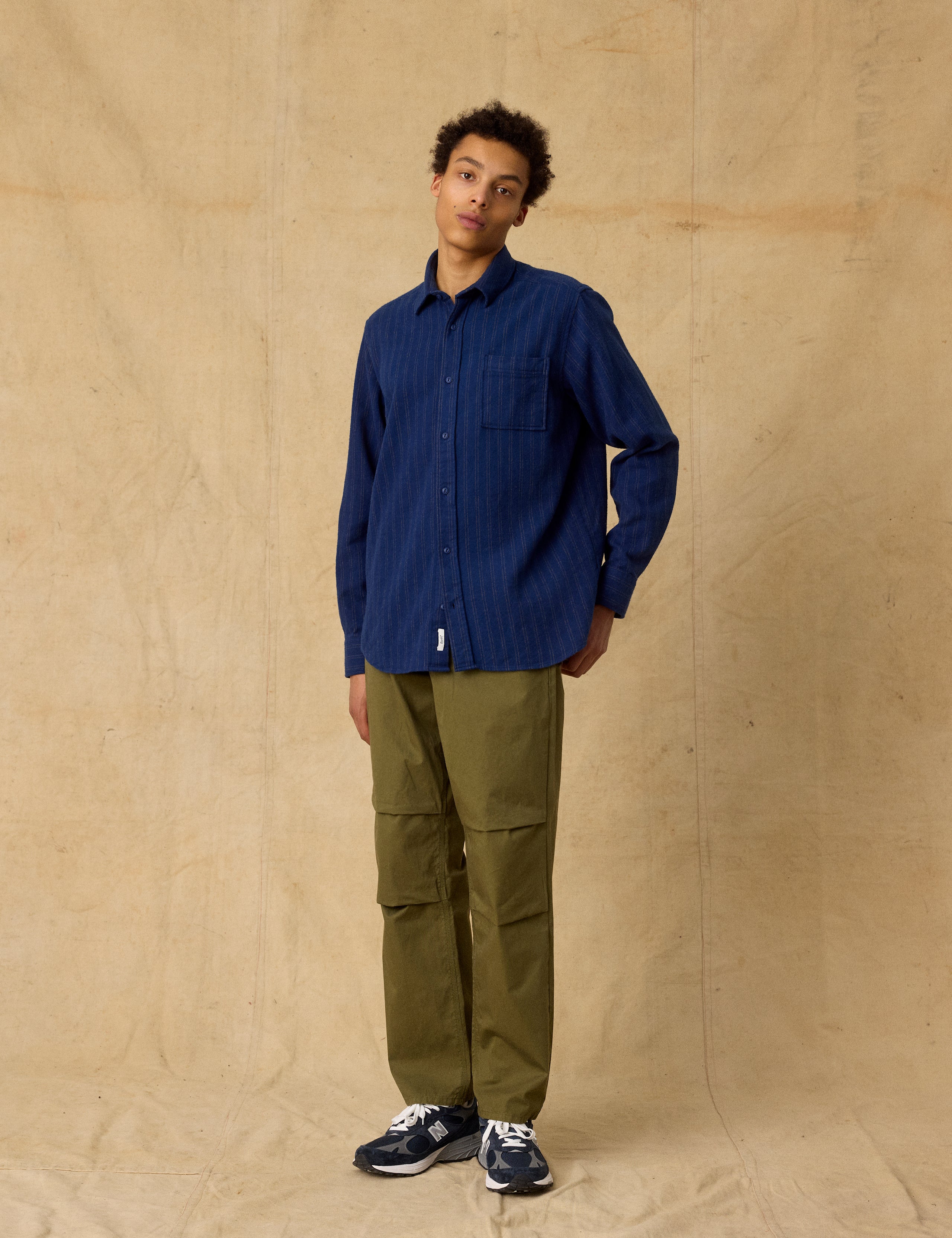 RIVER FLANNEL SHIRT - NAVY/EARTH