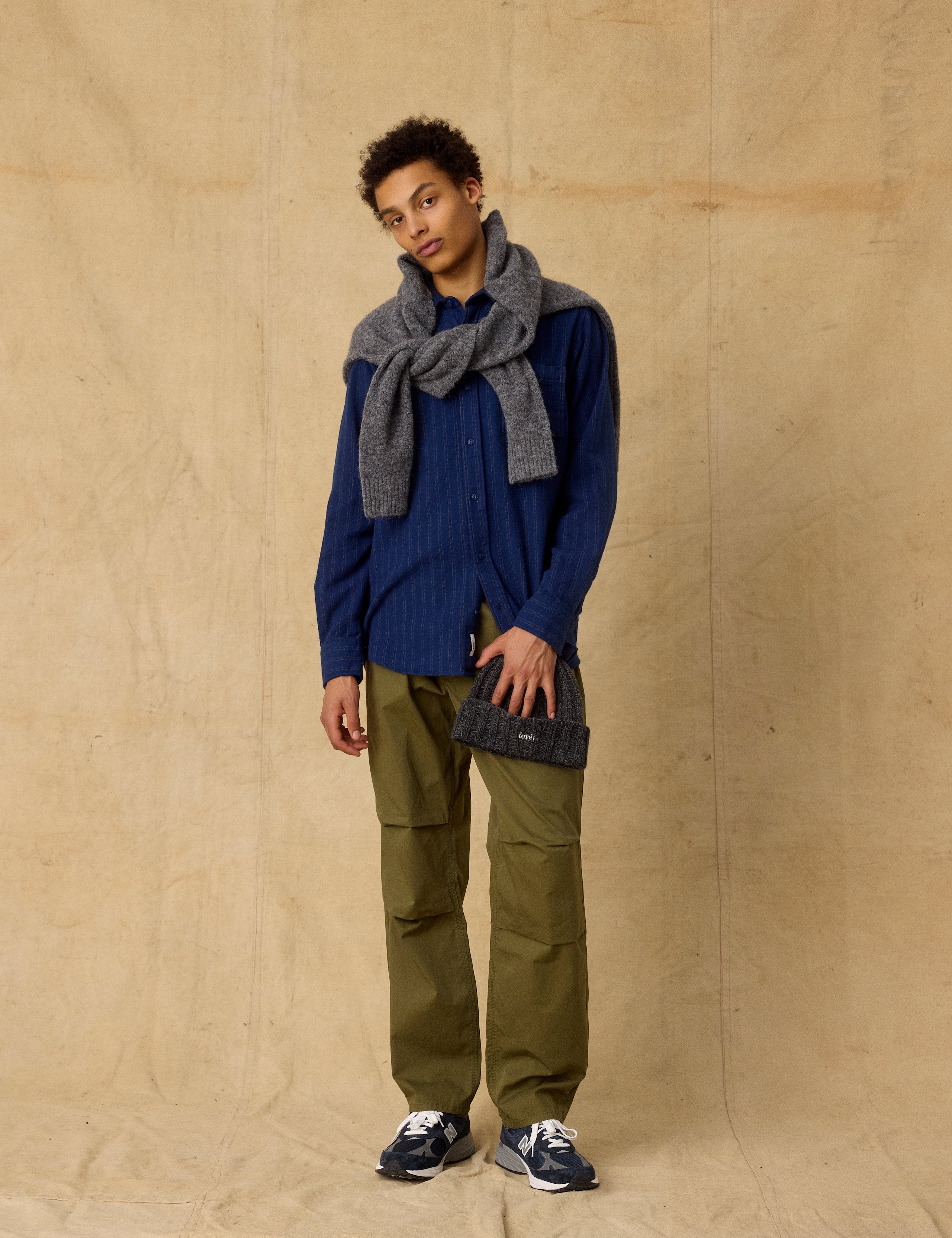 RIVER FLANNEL SHIRT - NAVY/EARTH