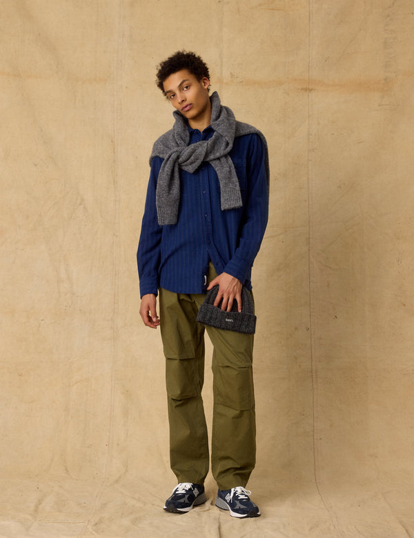 RIVER FLANNEL SHIRT - NAVY/EARTH