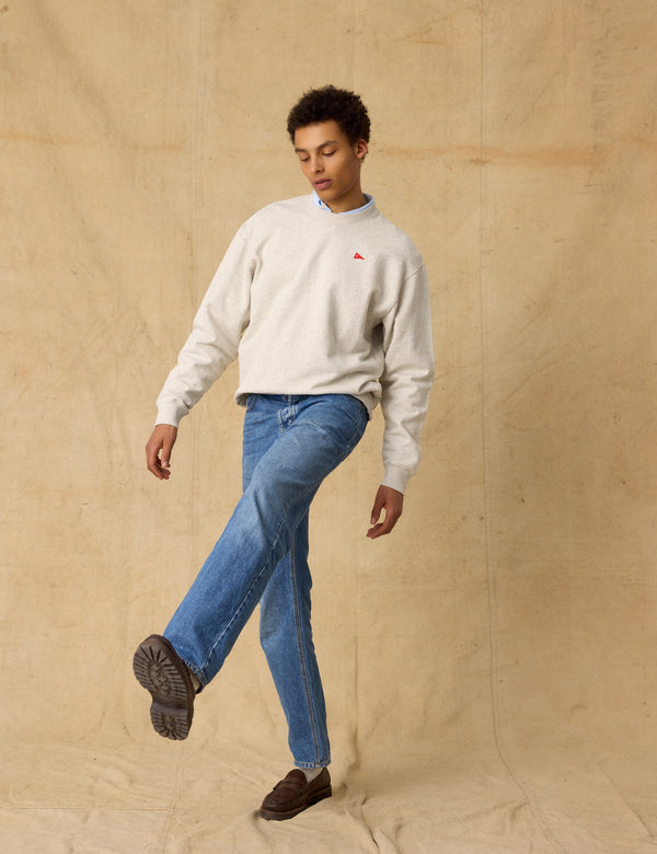 FLAG SWEATSHIRT - SNOW MELANGE