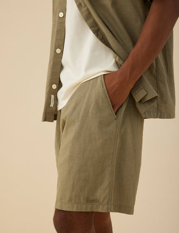 SERENE LINEN SS SHIRT - DUSTY OLIVE