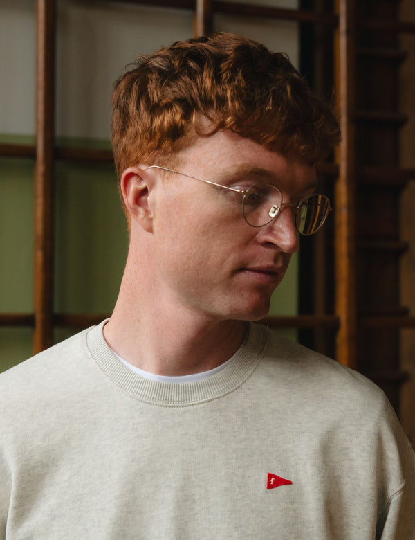 FLAG SWEATSHIRT - SNOW MELANGE