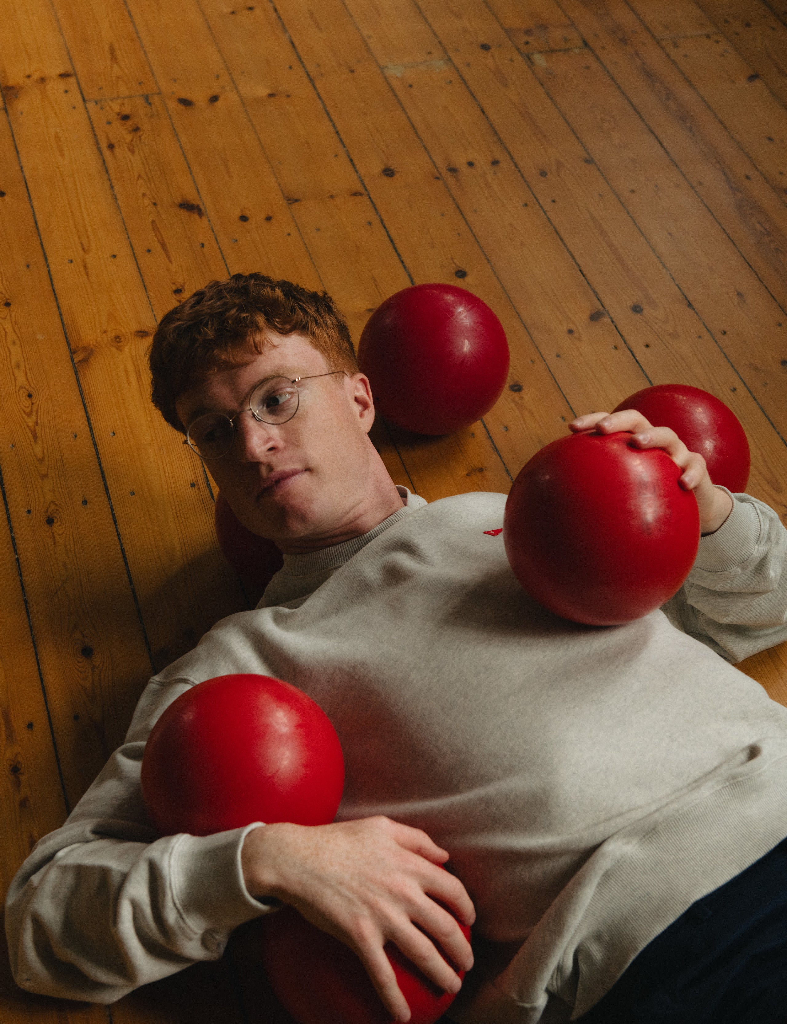 FLAG SWEATSHIRT - SNOW MELANGE