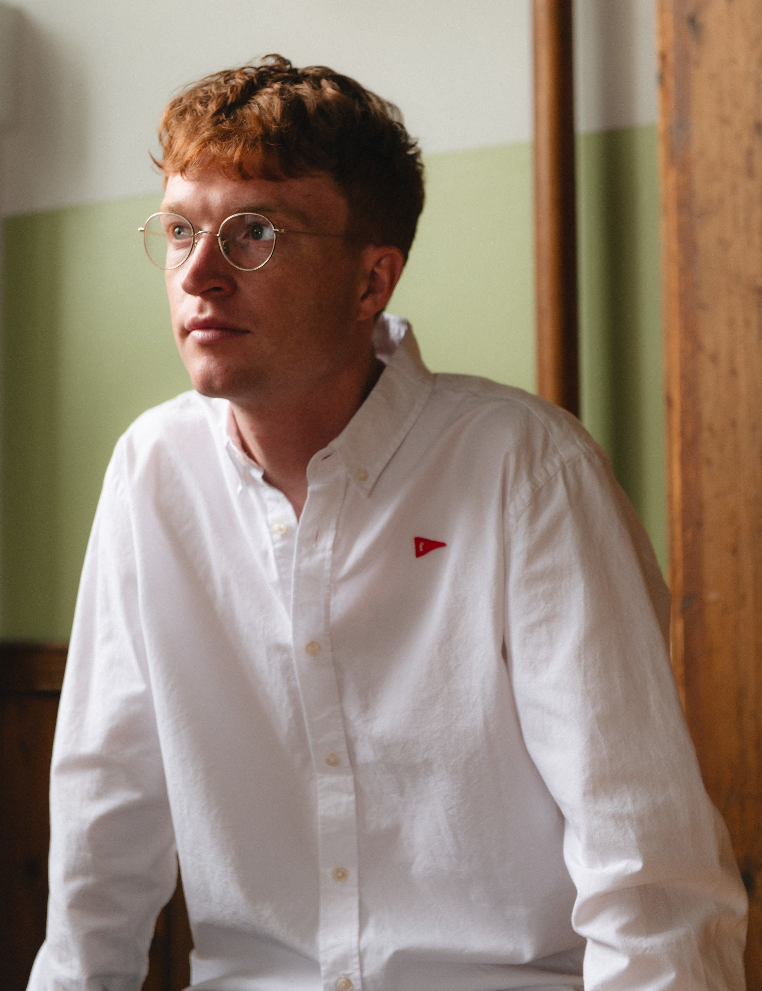 FLAG REGULAR FIT OXFORD SHIRT - WHITE