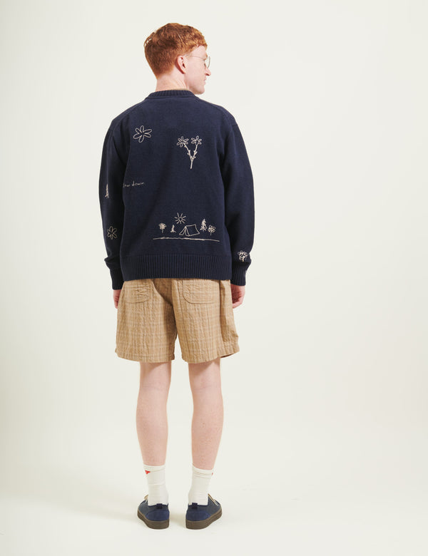 SHIFT TEXTURED SHORTS - KHAKI CHECK