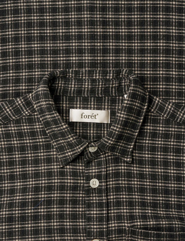 FORM REGULAR FIT ITALIAN CHECK SHIRT - BLACK CHECK