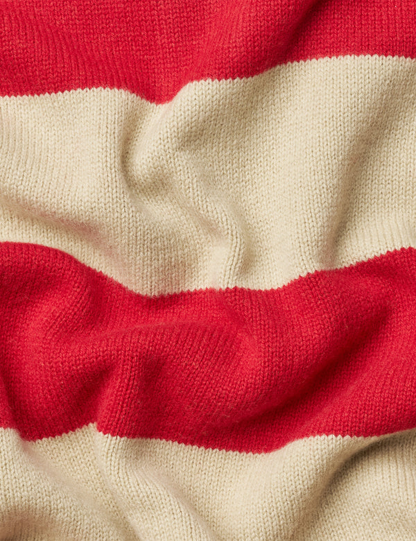 FROST STRIPE KNIT POLO - RED STRIPE