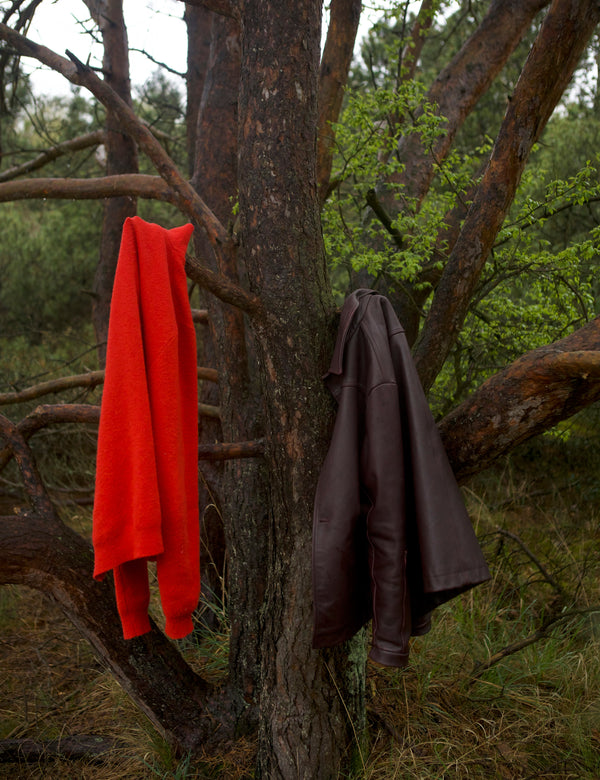 TIMBER BRUSHED POLO KNIT - RED