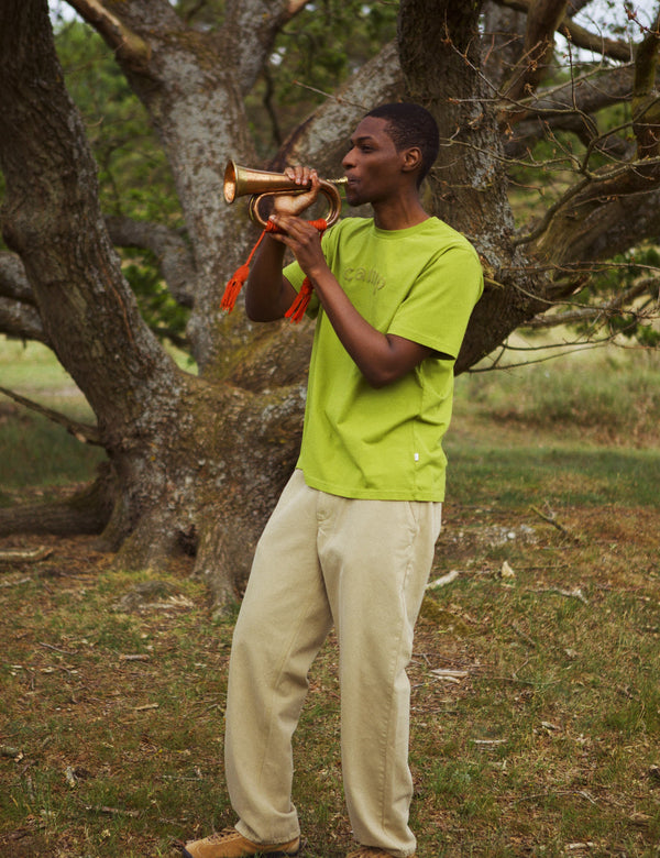 CAMP T-SHIRT - MOSS GREEN/LIGHT GREEN