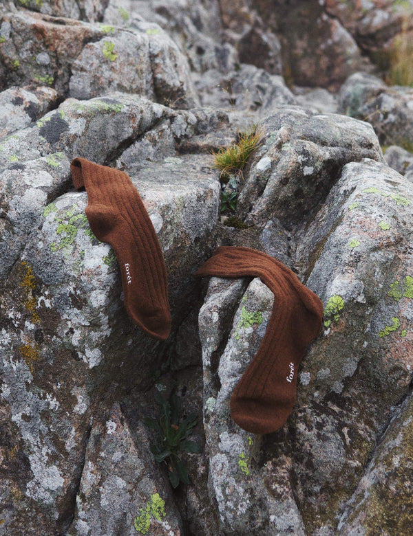 WOOL SOCKS - BROWN