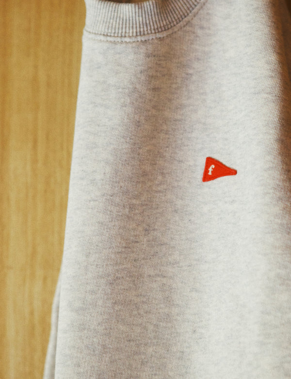 FLAG SWEATSHIRT - SNOW MELANGE