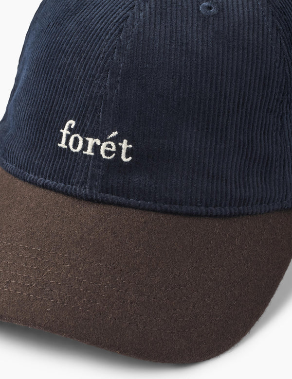 HAWK CORDUROY WOOL CAP - NAVY/BROWN