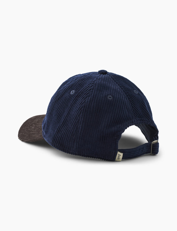 HAWK CORDUROY CAP - NAVY/BROWN