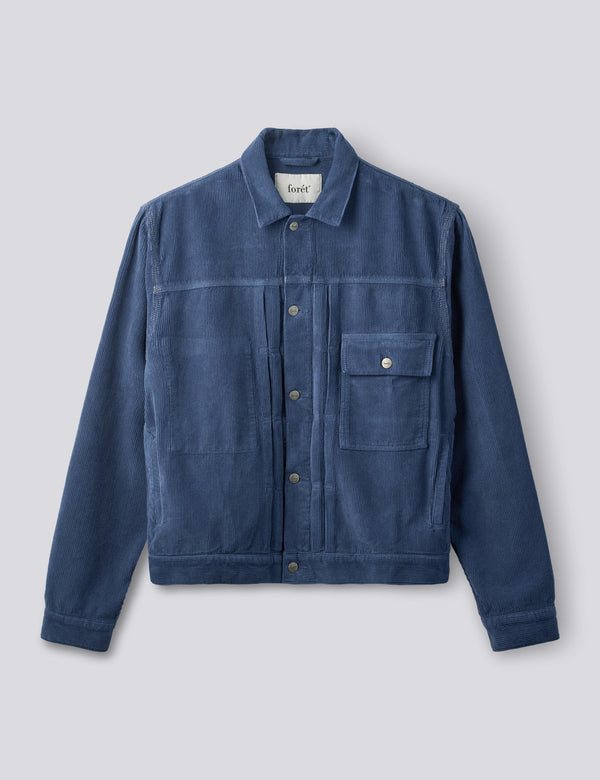 HAZY CORUDROY JACKET - MEDIUM BLUE