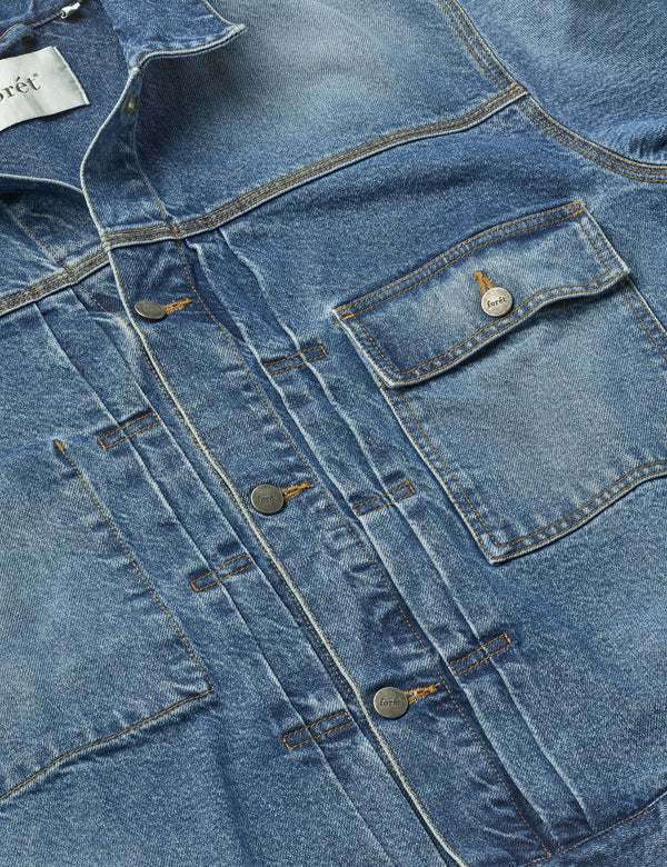 HAZY DENIM JACKET - MID BLUE