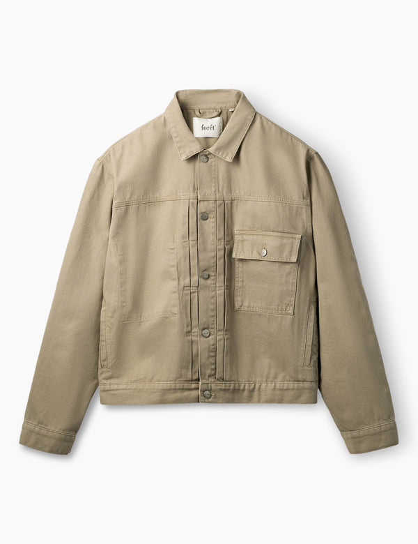 HAZY TWILL JACKET - LIGHT TAUPE