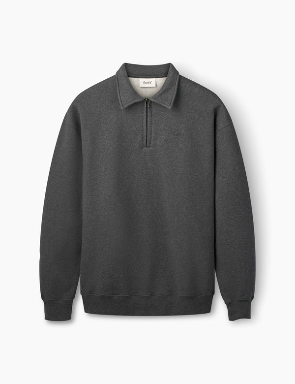 HOOK HALF ZIP - DARK GREY MELANGE