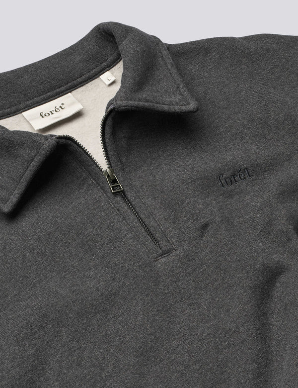 HOOK HALF ZIP - DARK GREY MELANGE