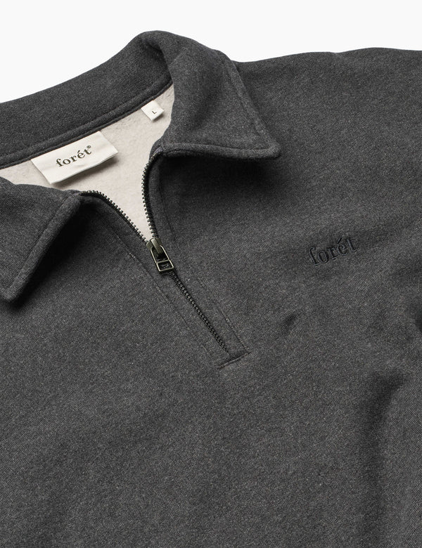HOOK HALF ZIP - DARK GREY MELANGE