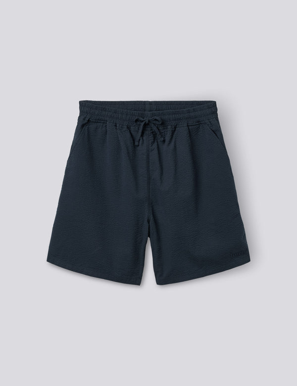 HUSH SEERSUCKER SHORTS - NAVY