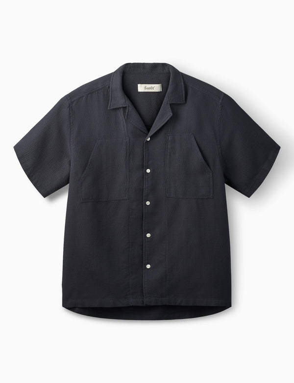 LAGOON GIRO INGLESE REGULAR FIT SS SHIRT - BLACK