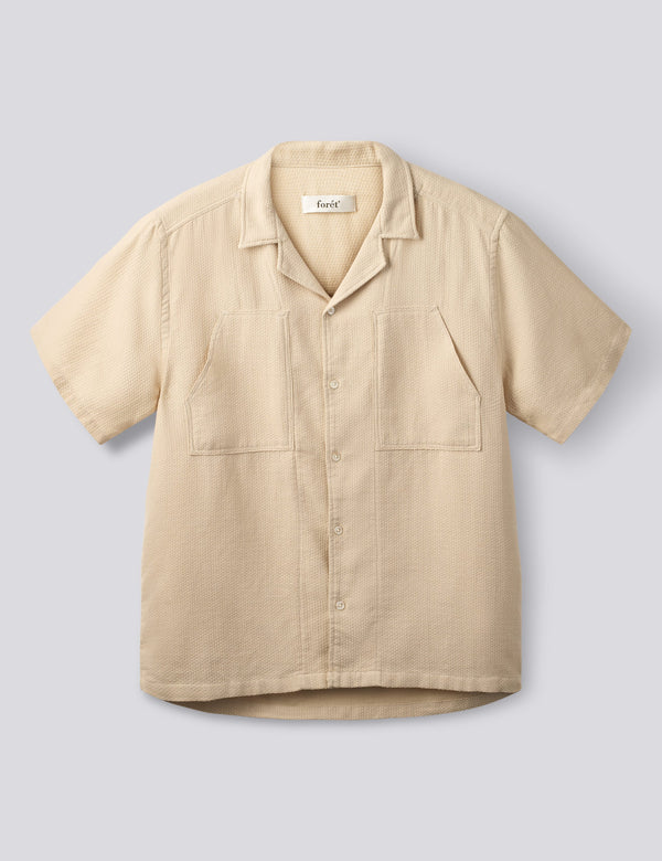 LAGOON GIRO INGLESE REGULAR FIT SS SHIRT - OATMEAL