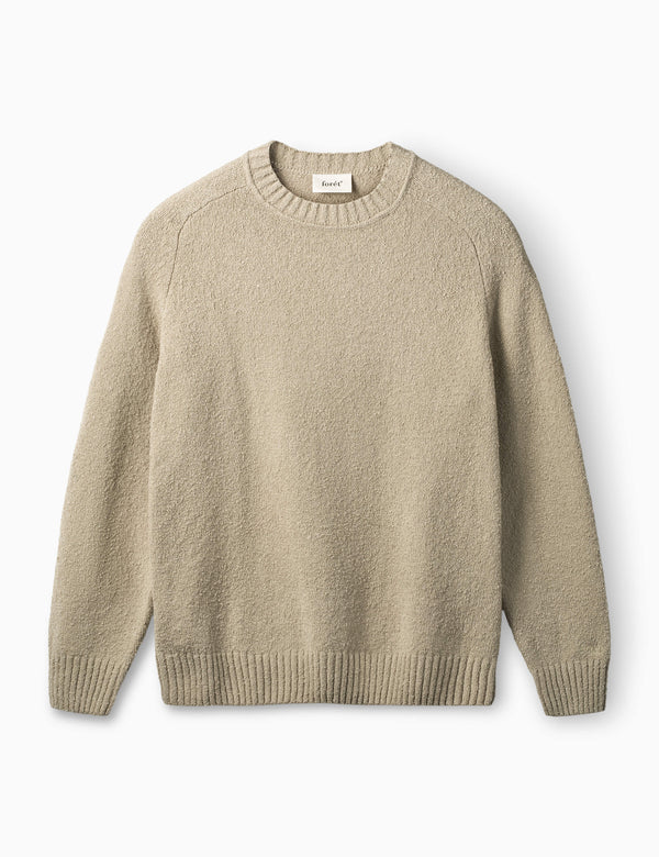 LEAF BOUCLE KNIT - LIGHT TAUPE