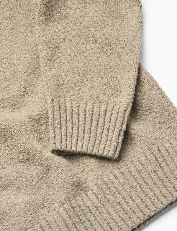 LEAF BOUCLE KNIT - LIGHT TAUPE
