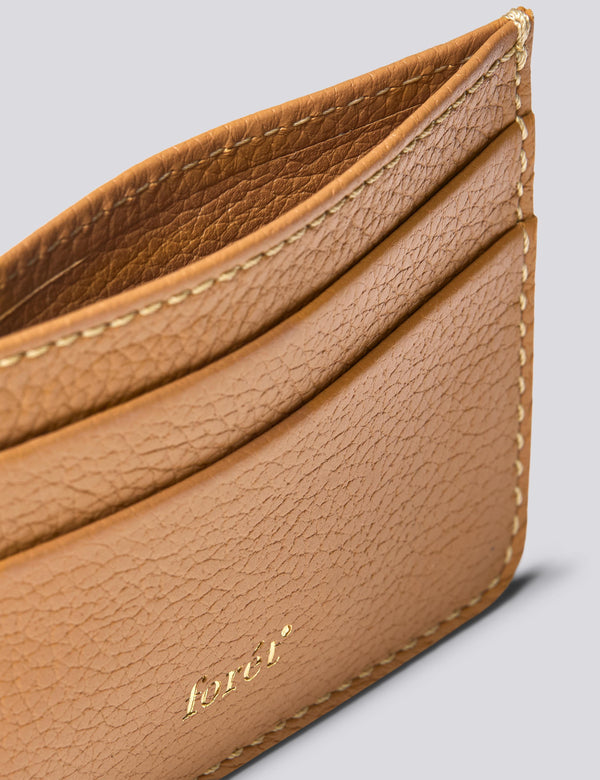 LEATHER CARDHOLDER - COGNAC