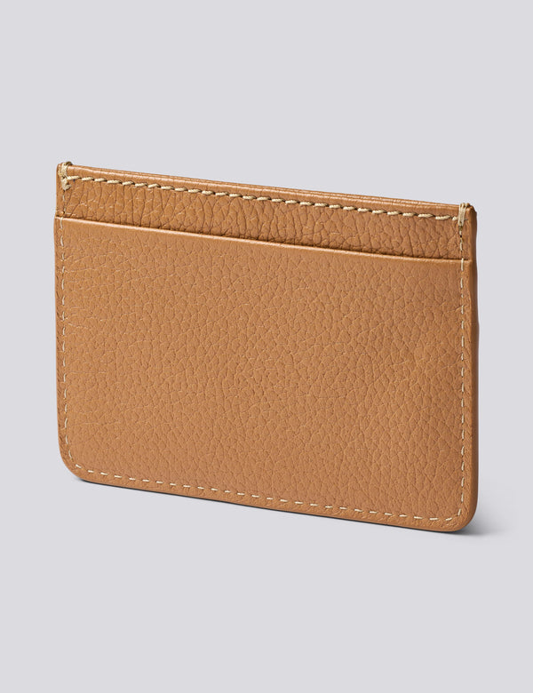 LEATHER CARDHOLDER - COGNAC