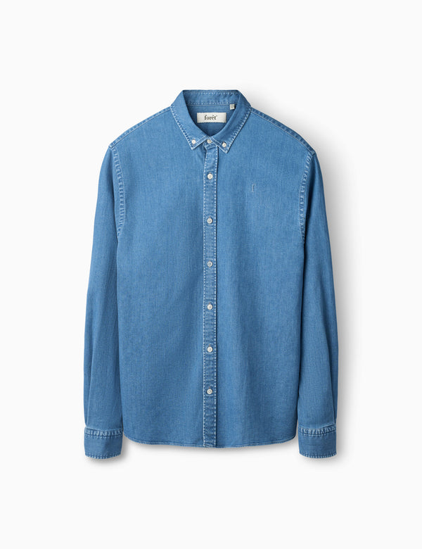 LIFE CHAMBRAY SHIRT - MID BLUE