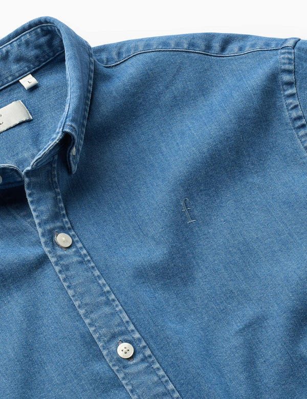 LIFE CHAMBRAY SHIRT - MID BLUE
